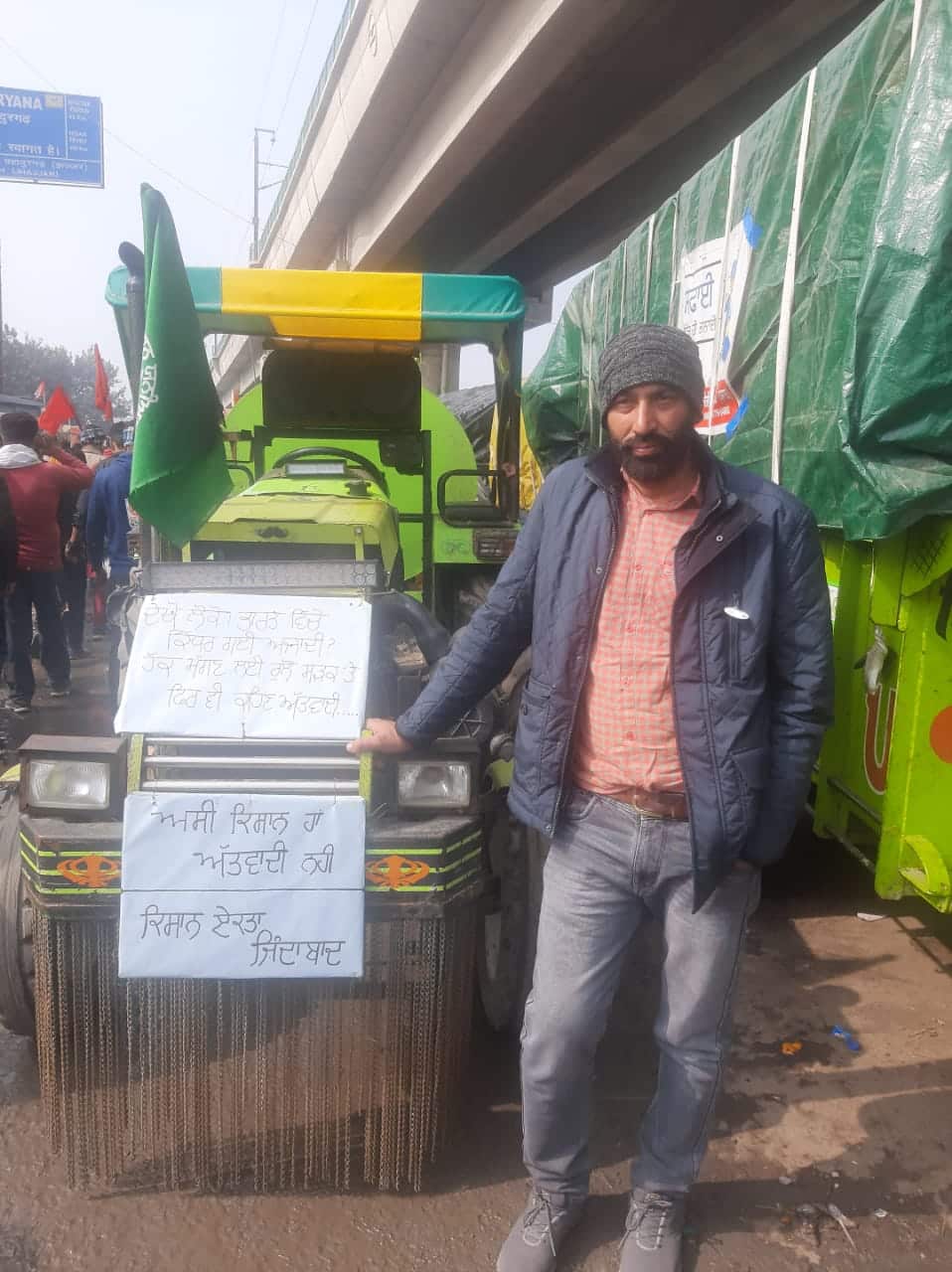 Balkarn Singh from Sirsa, Haryana participated in the tractor march at Tikri border, Delhi.