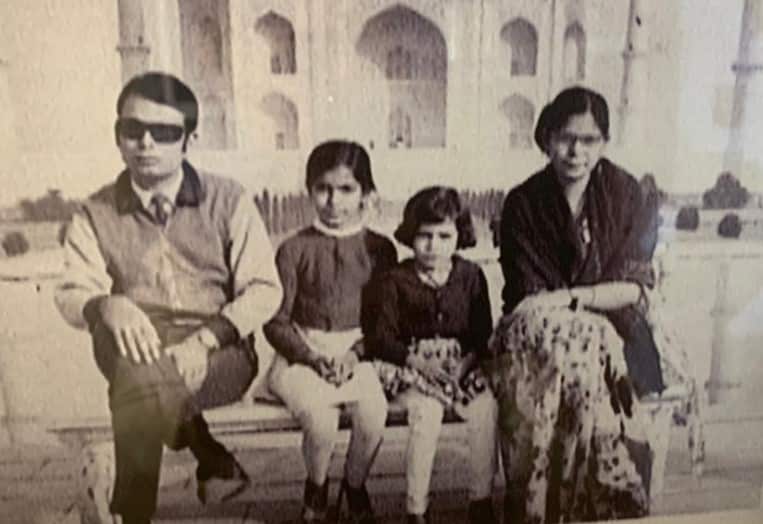 Vinod and Shanti with their two daughters