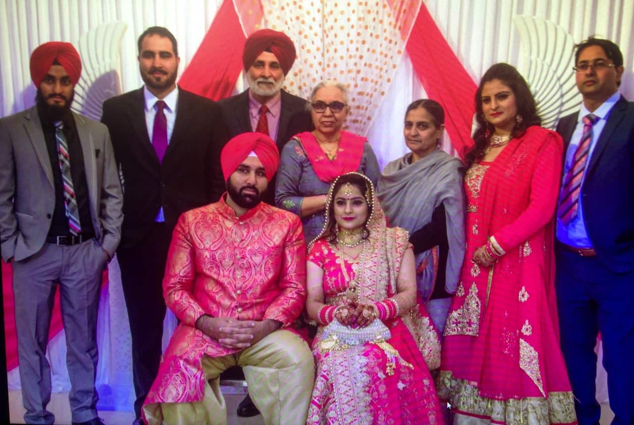 Members of Bains family during Andrew's marriage ceremony.