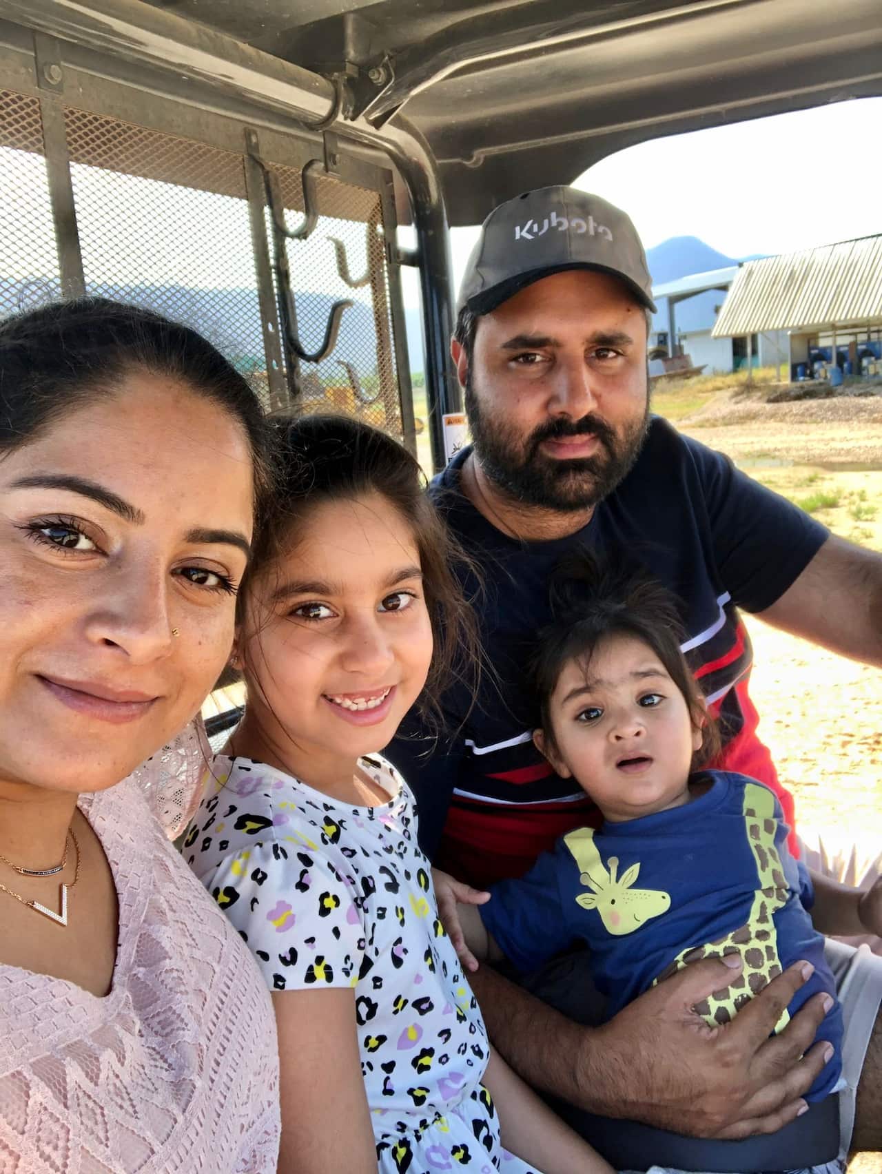 Andrew Ranbir Singh with his wife and children.