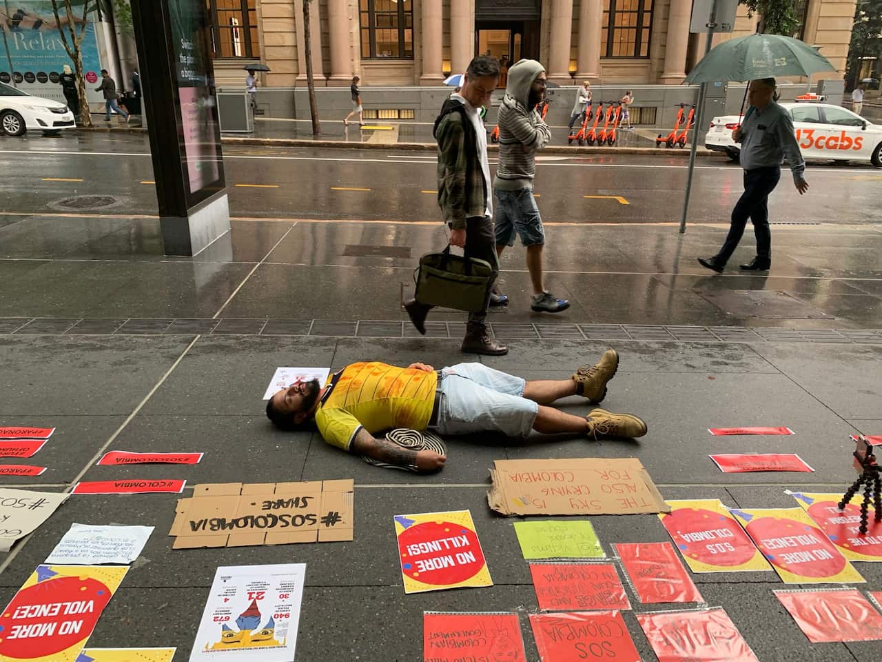 A colombian protester in Brisbane