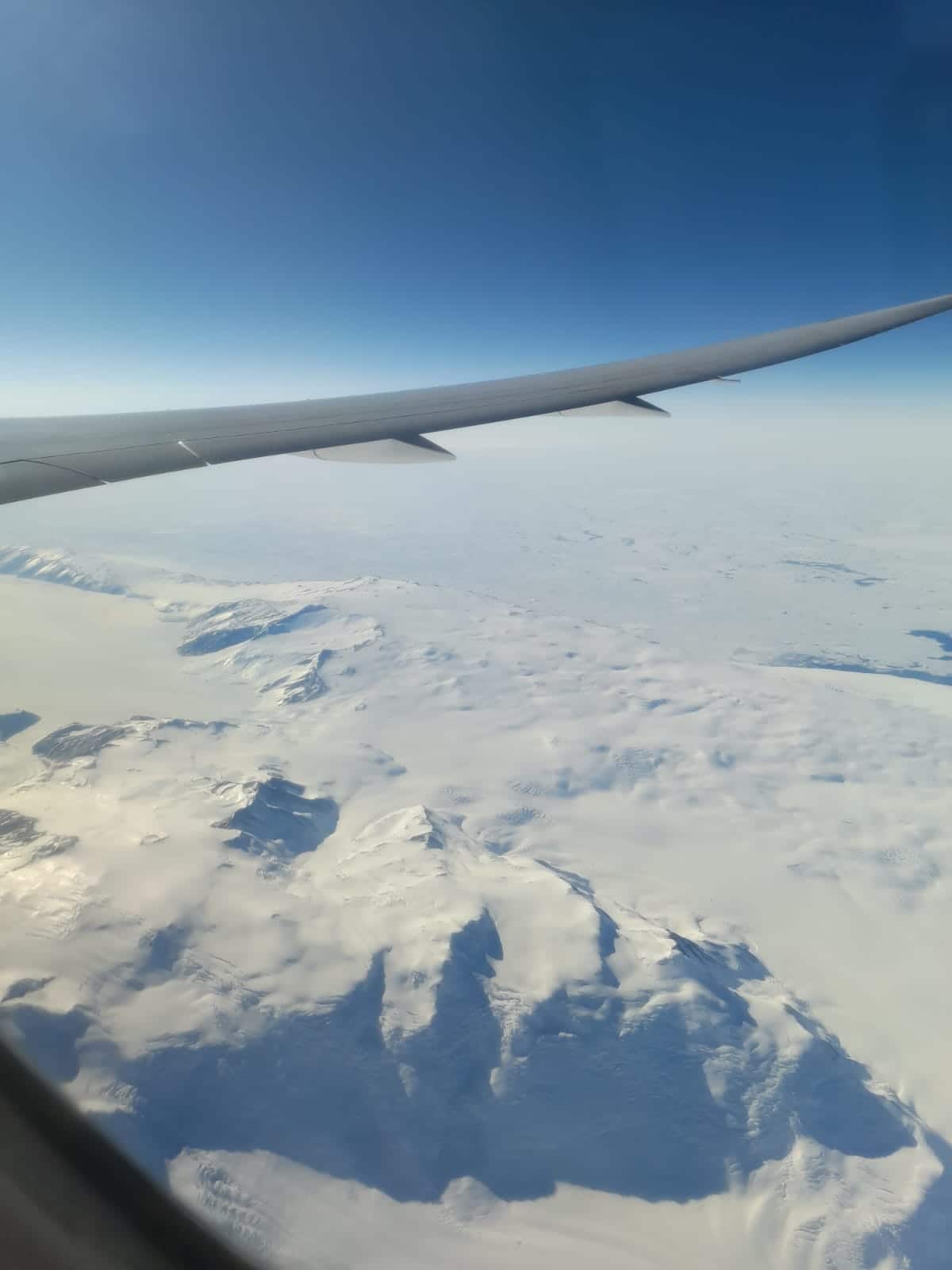 Vista de la Antártida desde el vuelo QF14