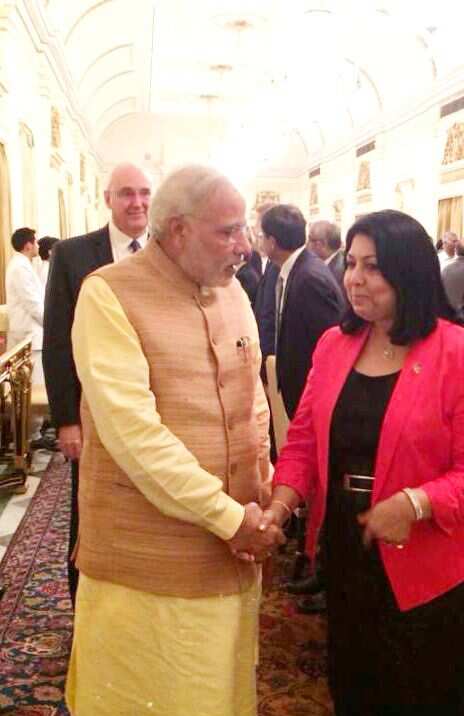 Sheba Nandkeolyar and PM Modi 