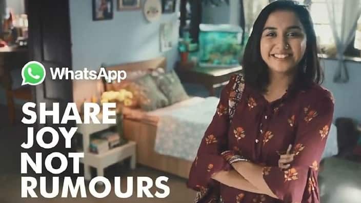 TV and online ads form part of the WhatsApp campaign