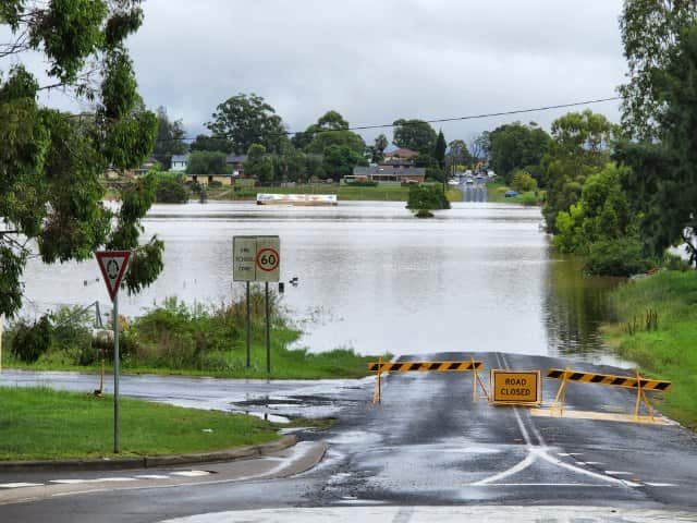 Flooded road in Windsor