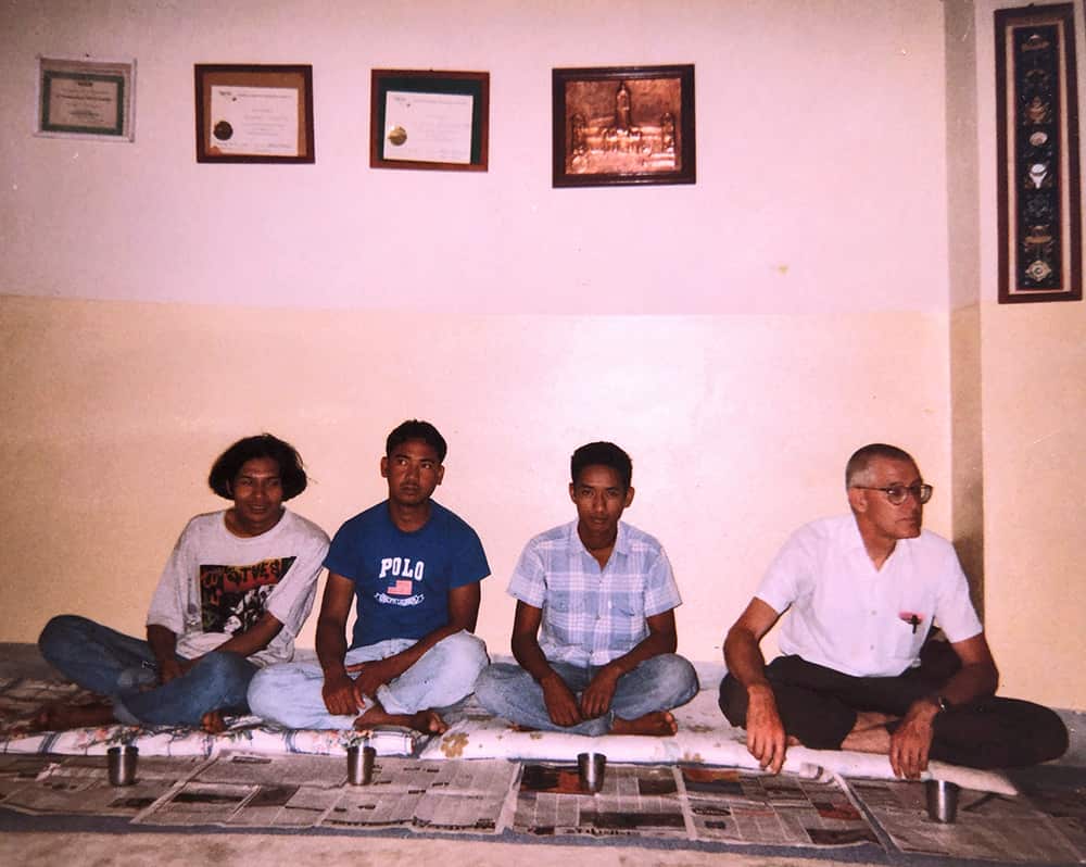 Mahesh Manandhar at the Freedom Center in Kathmandu with Father Robin