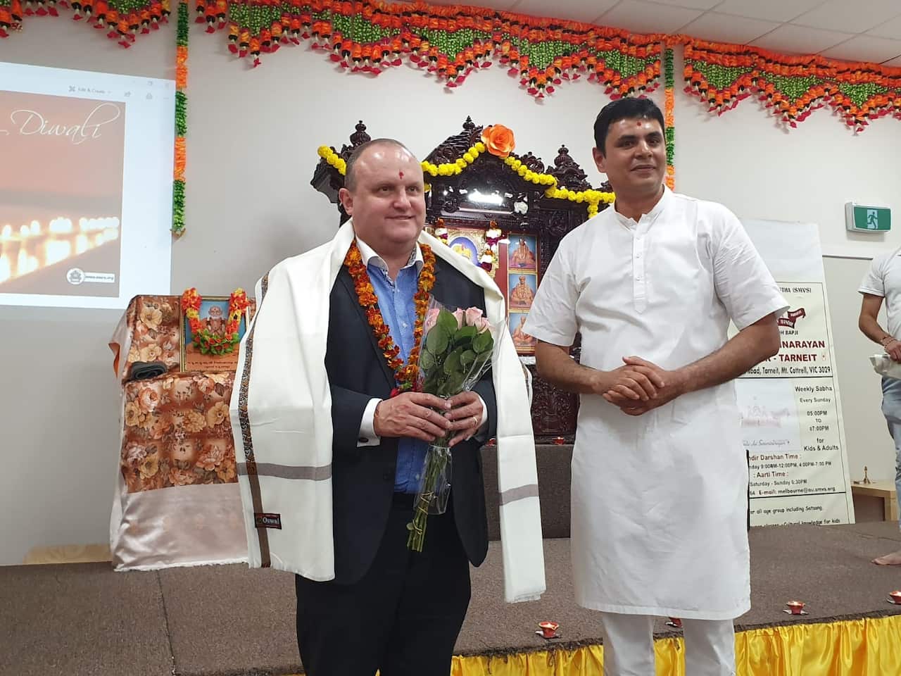 Assistant Minister Jason Wood at Swaminarayan Temple in Melbourne. 
