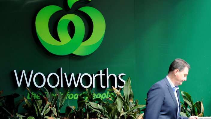Woolworths signage outside a store in Sydney