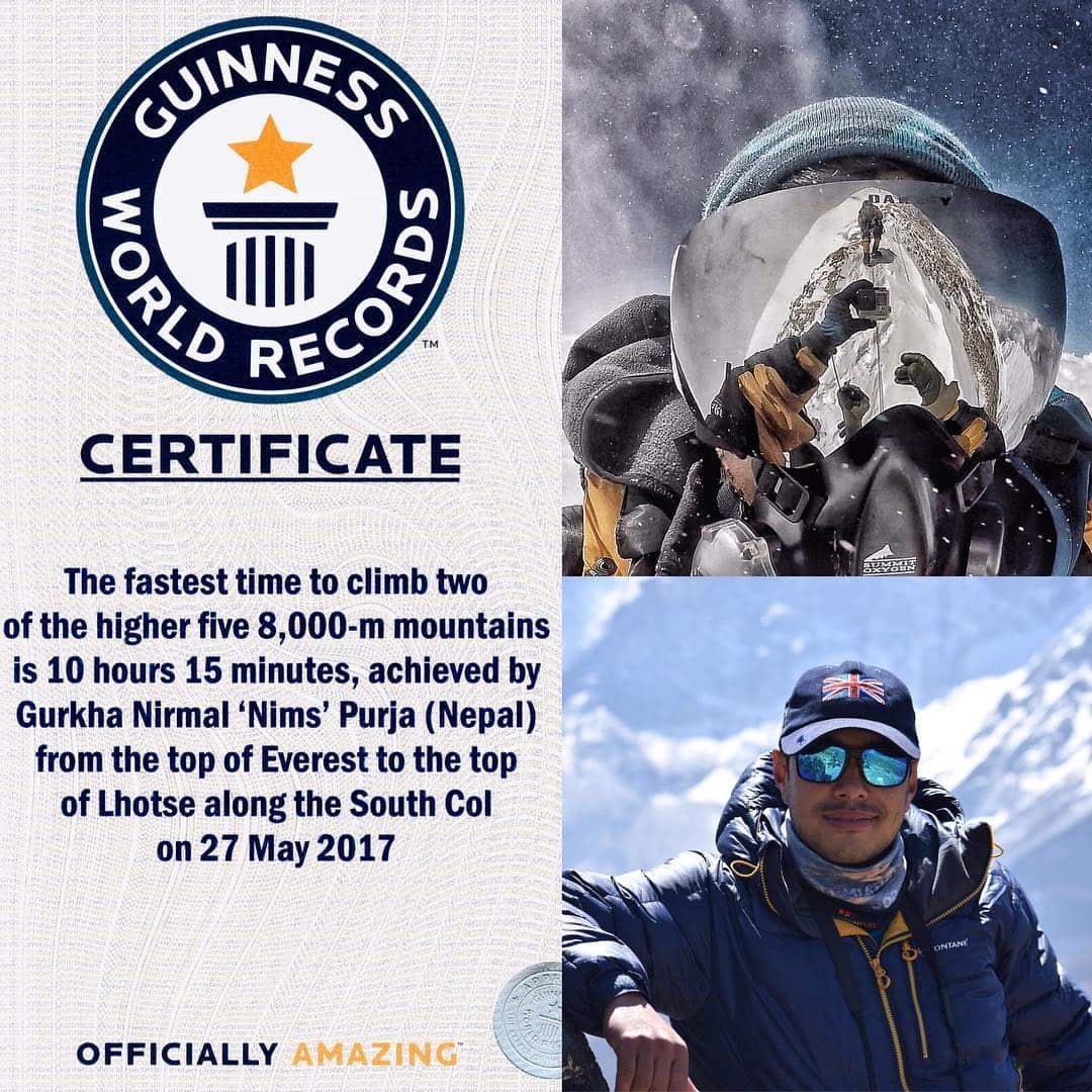 Nirmal Purja MBE World Record Holder 