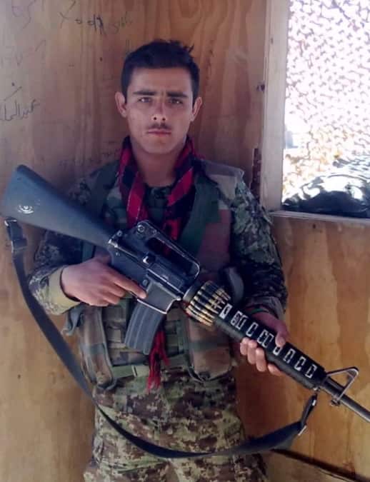 Abdul Wali Ahmadzai as a soldier.