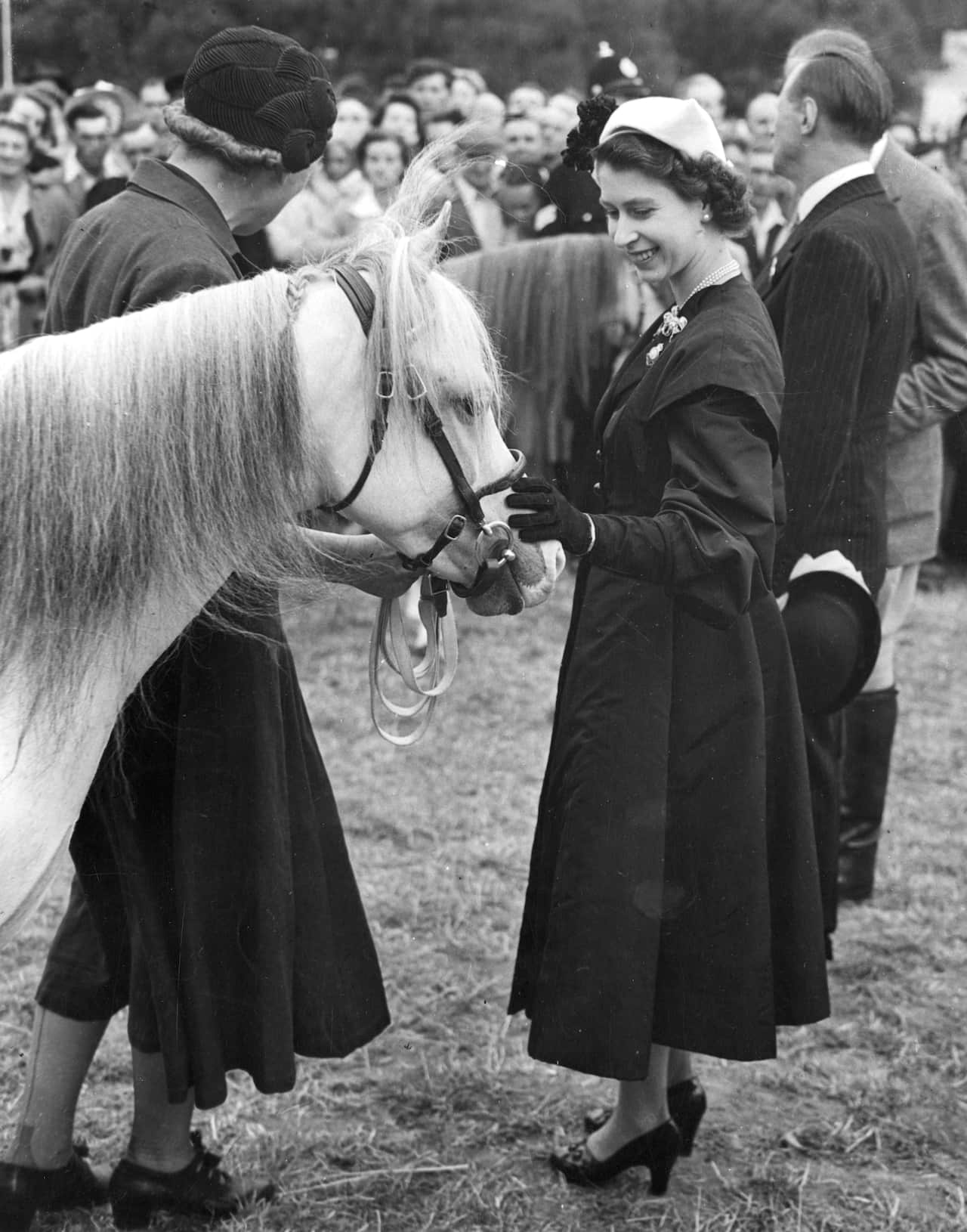 Queen Elizabeth II attending the Royal Agricultural Society show at Newton Abbot in Devon in 1952