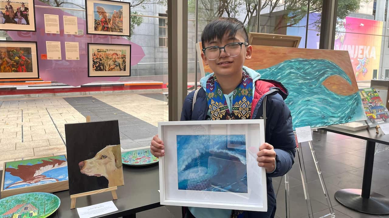 Young artist Xavier Andanar from Ballarat, Victoria