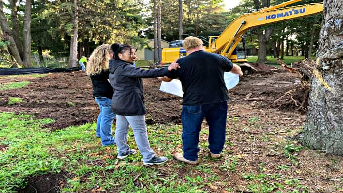 Residential building construction site