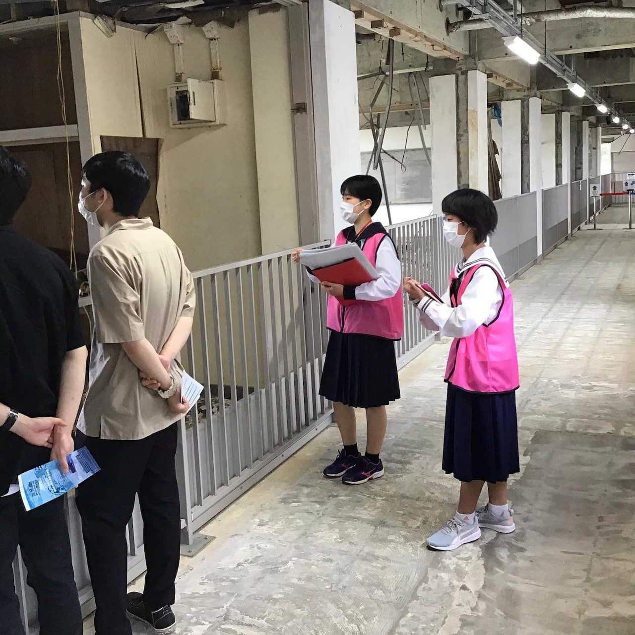 Year 10 student Kao Iwatsuki (centre) volunteers  as a storyteller, sharing her memories of the Great East Japan Earthquake in 2011.