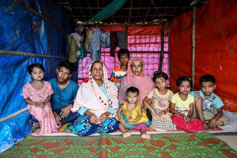Yanus family at the refugee camp
