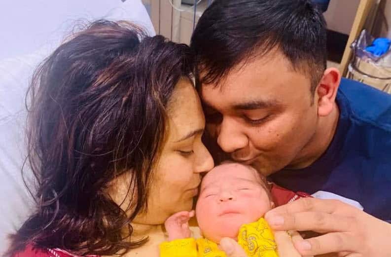 Yesha and Mayank Patel with their son Mishaay 