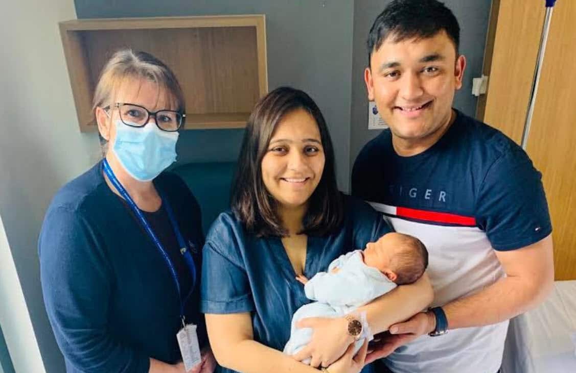 Yesha and Mayank Patel with their son Mishaay 