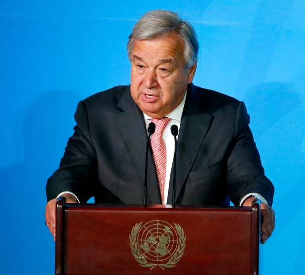 UN Secretary-General Antonio Guterres addresses the Climate Action Summit.