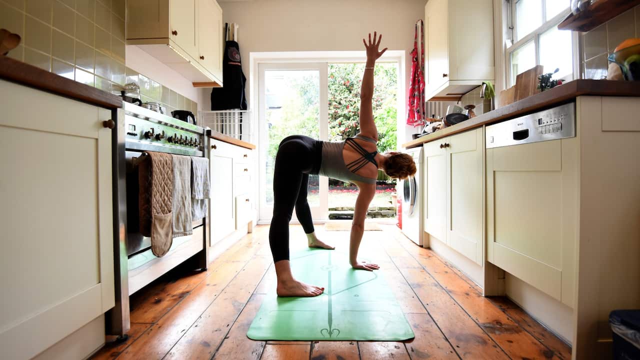 yoga practice at home