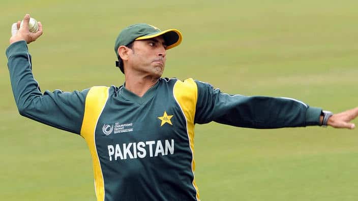 Pakistan captain Younus Khan in action