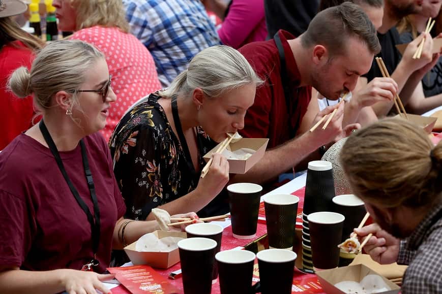 Jonsey & Amanda's Sydney Lunar Festival World Record Yum Cha event, Darling Harbour, 5th February 2019.Photo by Damian Shaw / City of Sydney