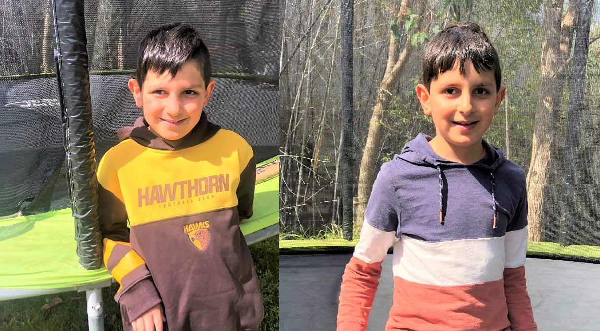 Greek language school students, Zacharias and Nikos.