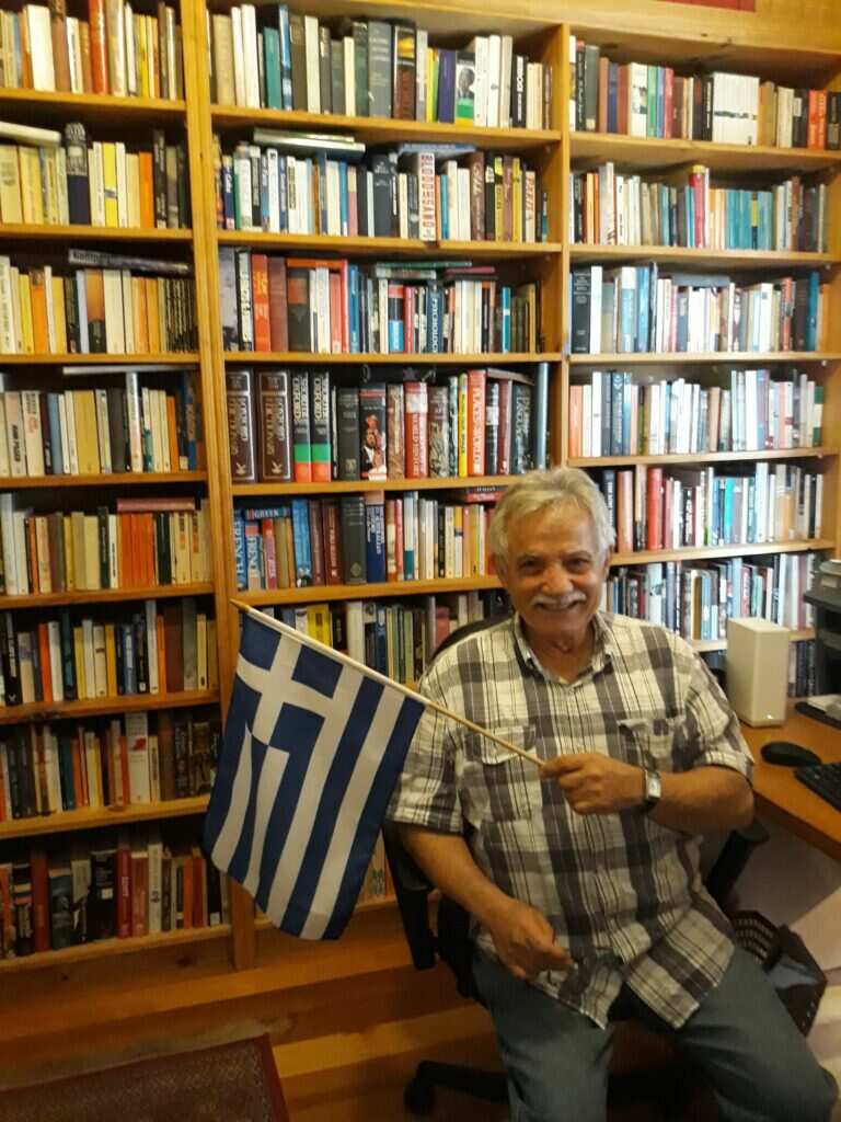 Zarifis in front of library