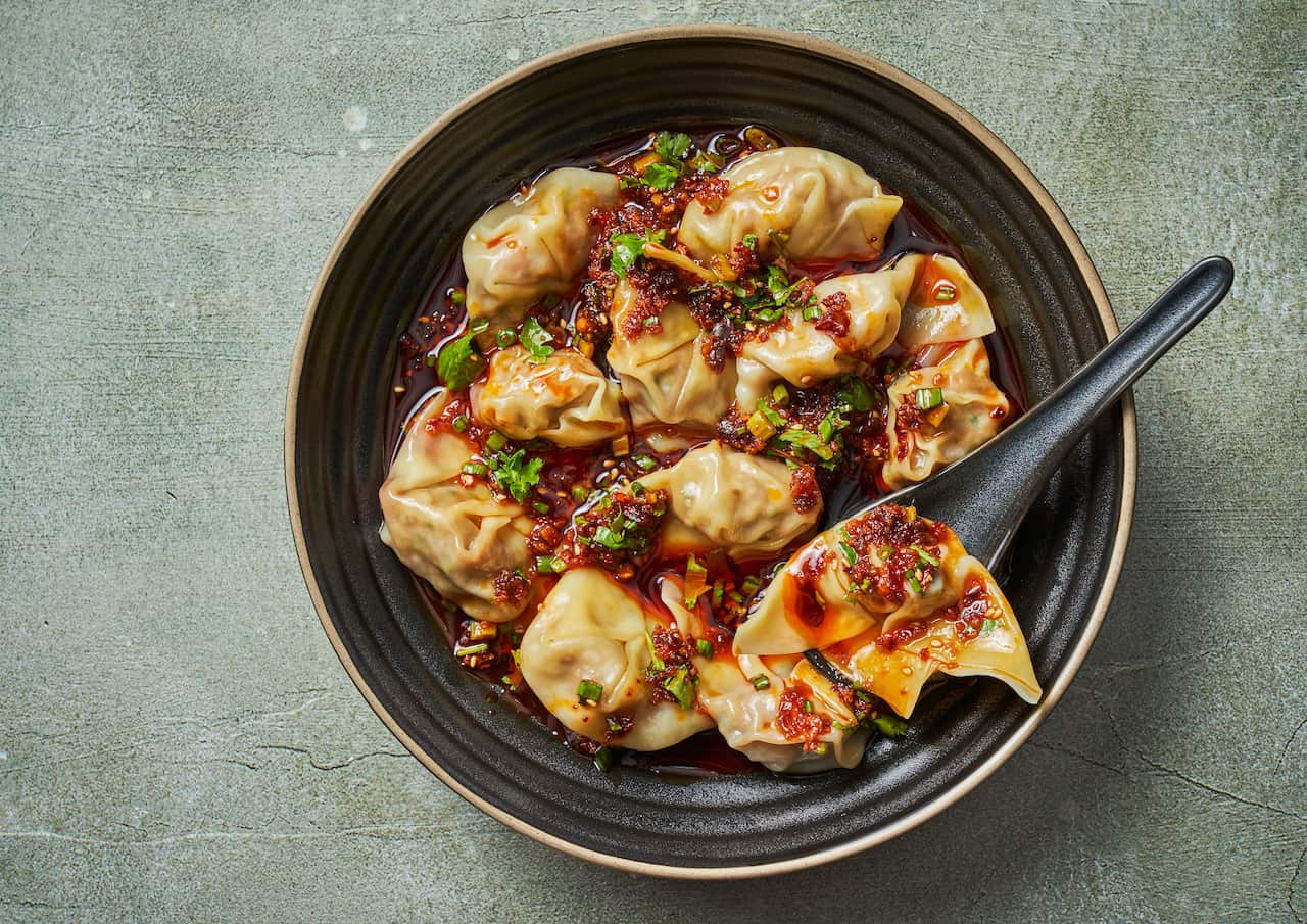 Spicy Sichuan wontons