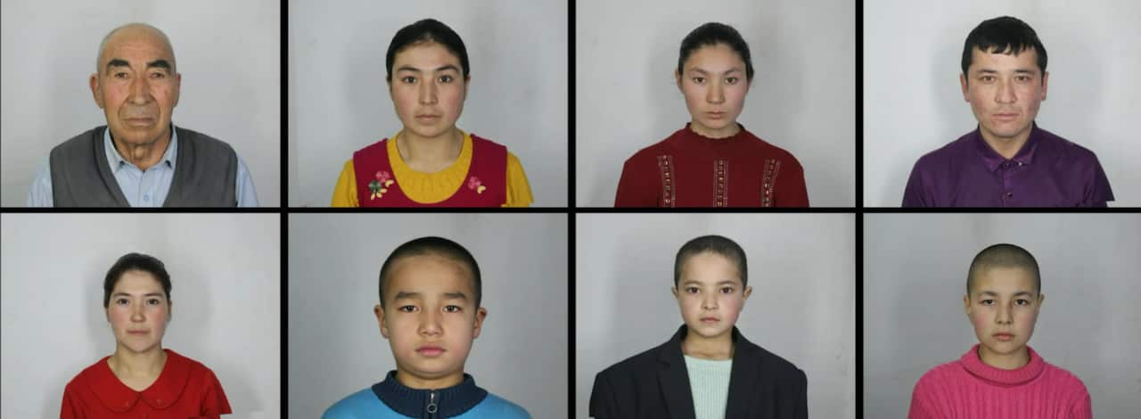 Series of mugshots of Uyghur people 