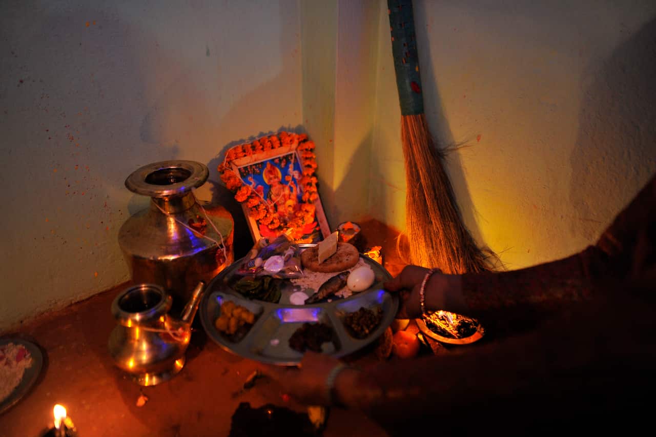 Laxmi Puja is done to worship Goddess Laxmi, believed to be the goddess of wealth.