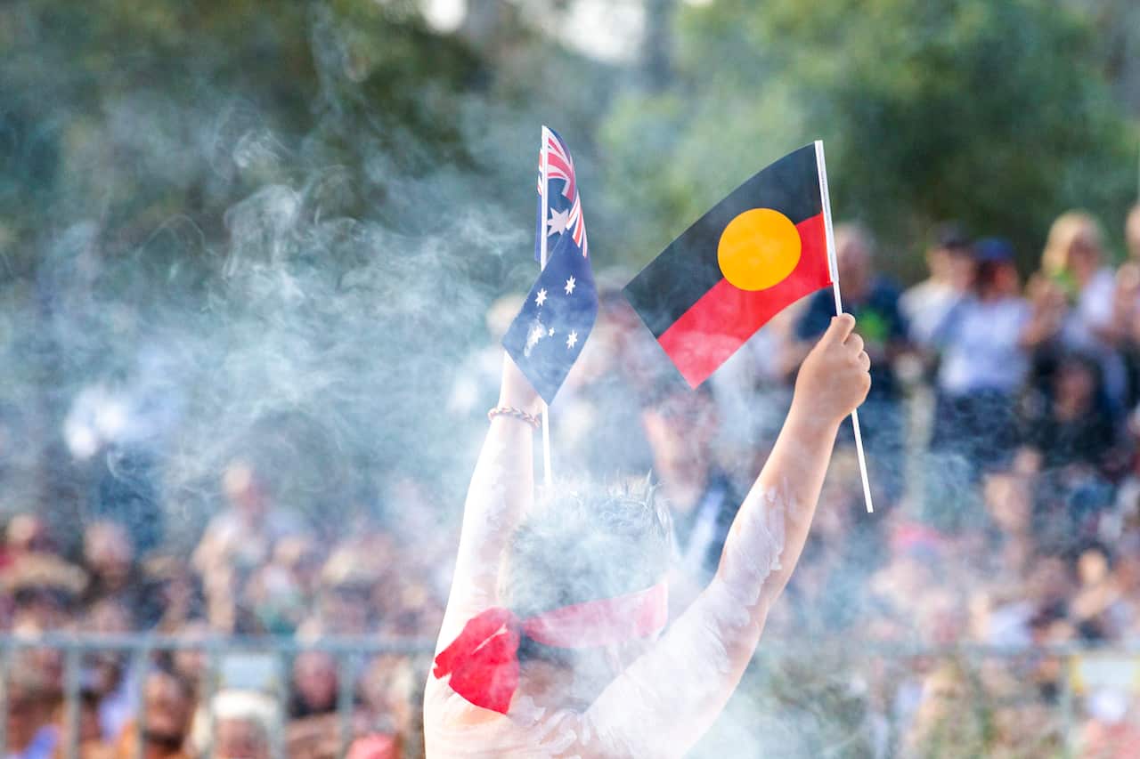 Australian and Aboriginal flags