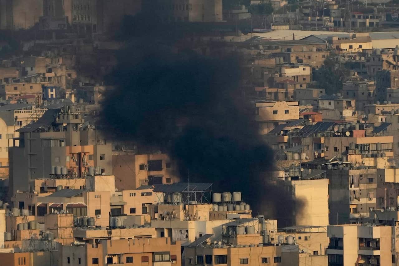 Smoke seen rising from Israeli airstrikes on Beirut