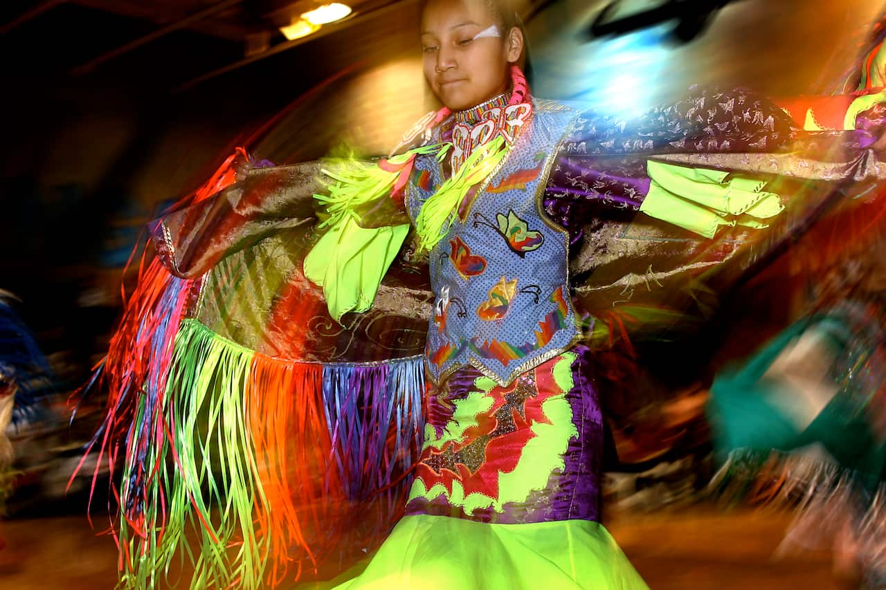 원주민 파우와우(춤) 파인리지 원주민 보호구역 2006, 사우스 다코타 미국