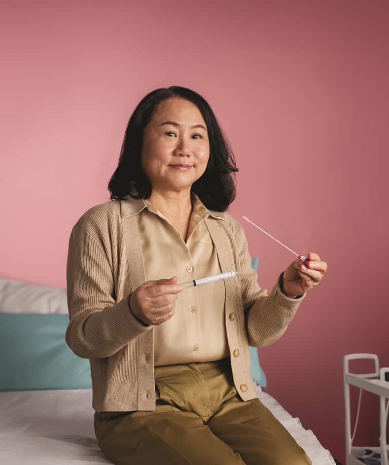 Wendy with swab_credit Department of Health, Ageing and Disability.png