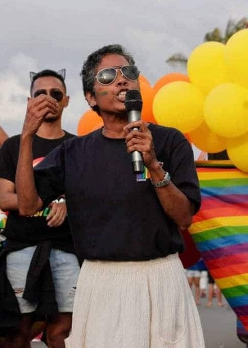 Bella Galhos ko'alia iha Pride March LGBTIG+ iha Dili.jpg