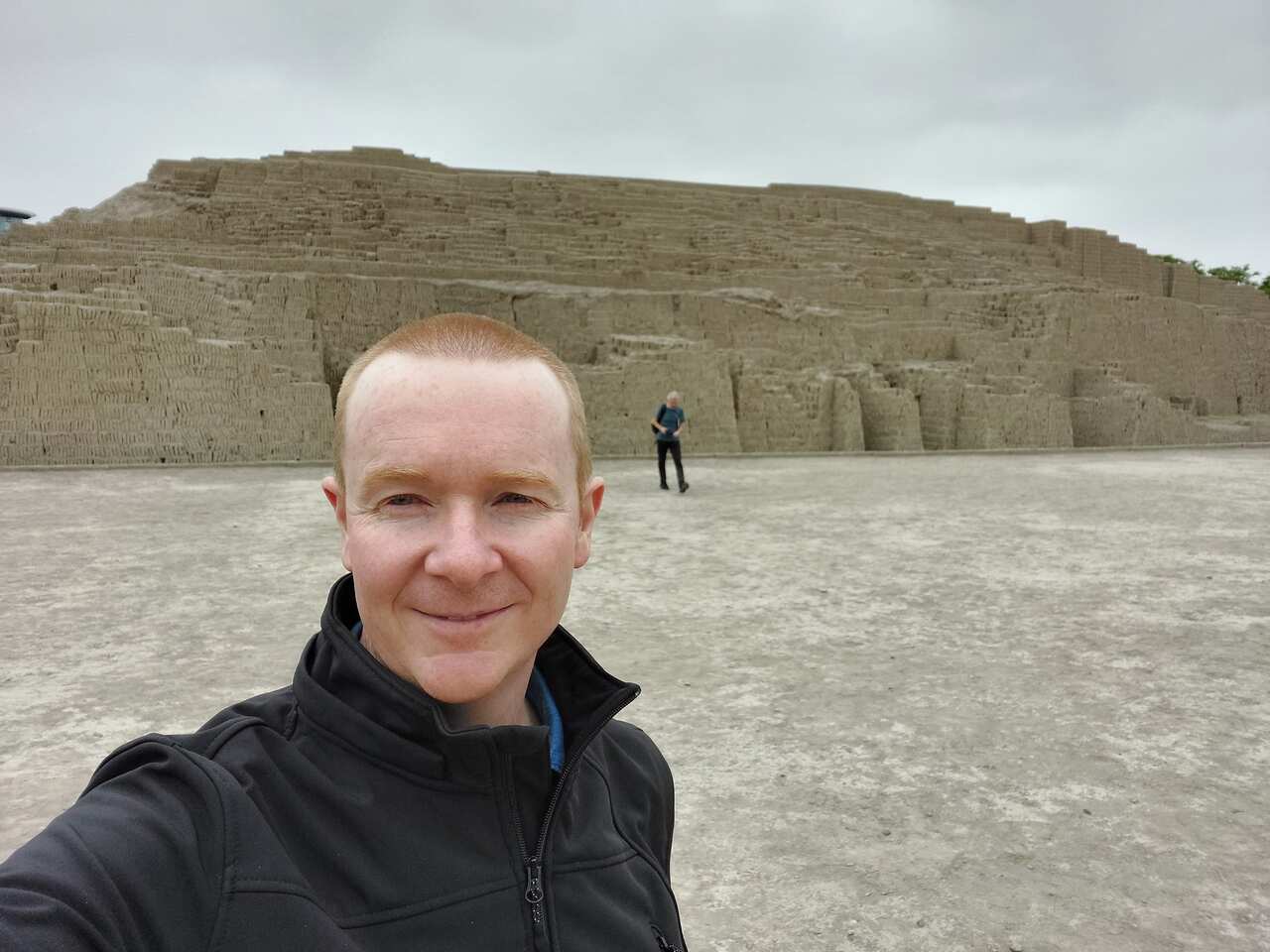 Australian history teacher Michael Cocks takes a selfie in Lima, after visiting a pre-Incan pyramid made entirely of hand-made mudbricks.
