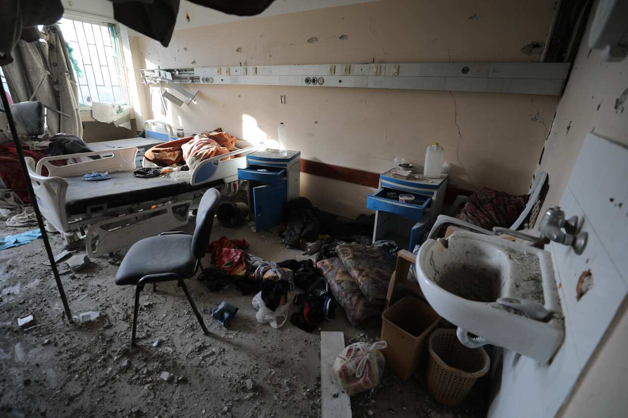 An interior view of a Gaza hospital after a two-week Israeli raid