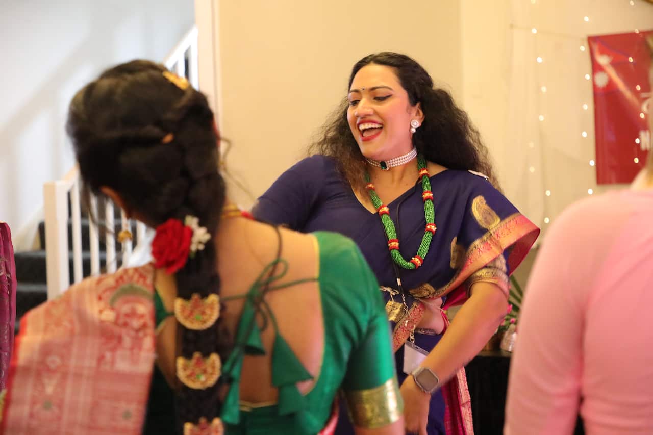 Attendees were seen dancing to Teej songs at the Teej celebration event in Sydney.