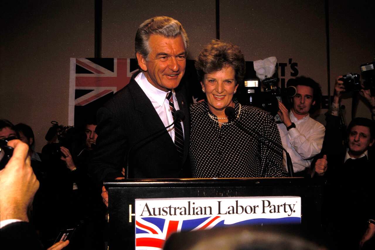 Bob Hawke and his wife on 1987 election night. 