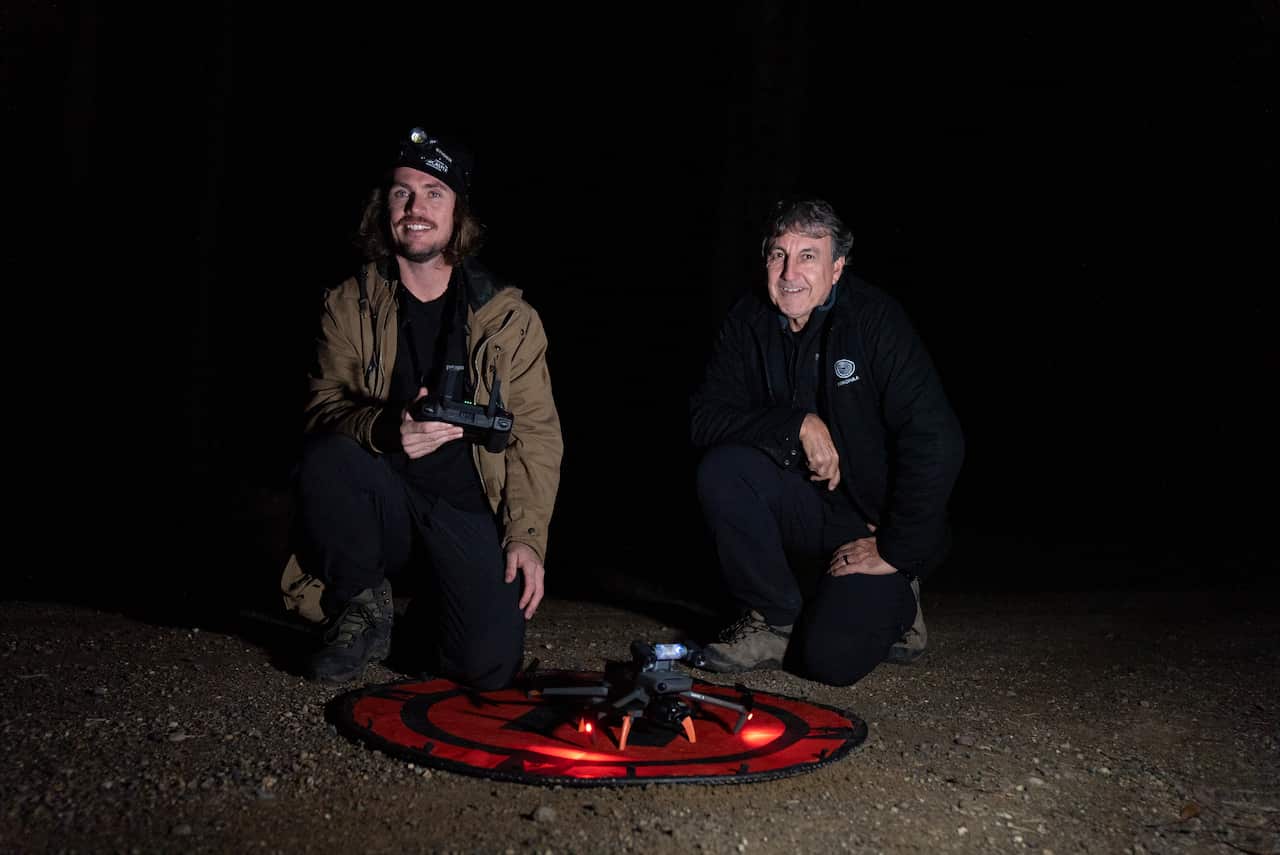 2_2 Dr Ryan Witt and Daryn McKenny doing a thermal drone survey at Sugarloaf State Conservation Area.jpg