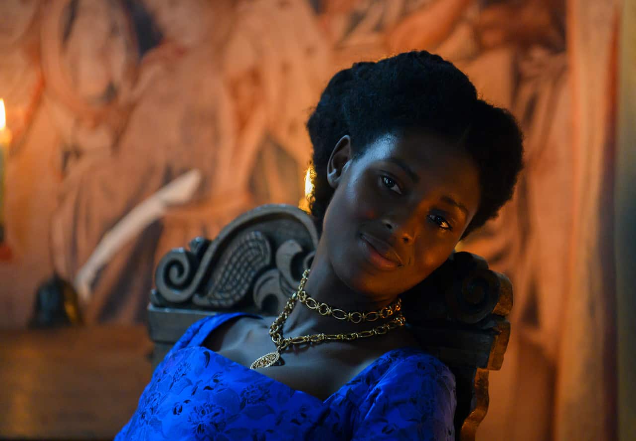 Actor Jodie Turner-Smith as Anne Boleyn in the miniseries Anne Boleyn.jpg
