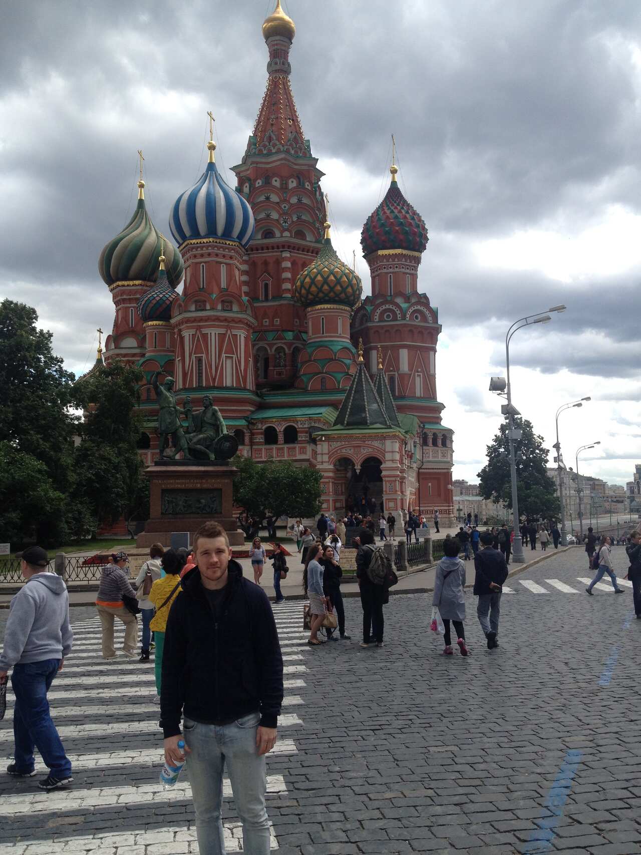 Jack O'Brien in front of St Basil's Cathedral in Moscow 