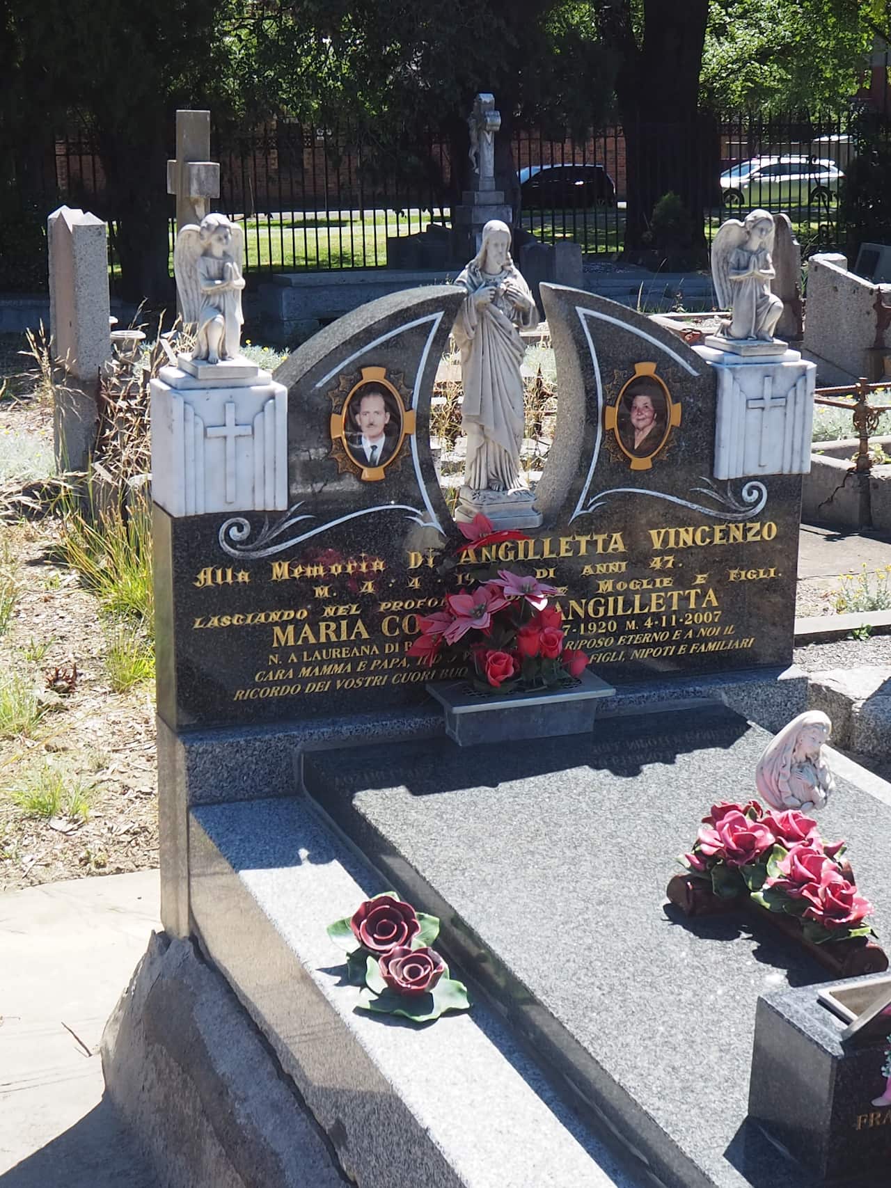 The tomb at Carlton Cemetery of Vincenzo Angeletta, one of the main characters in the Queen Victoria Market murders saga.