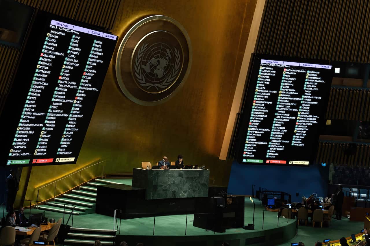 United Nations General Assembly meeting on Membership of Palestine in Manhattan - 10 May 2024