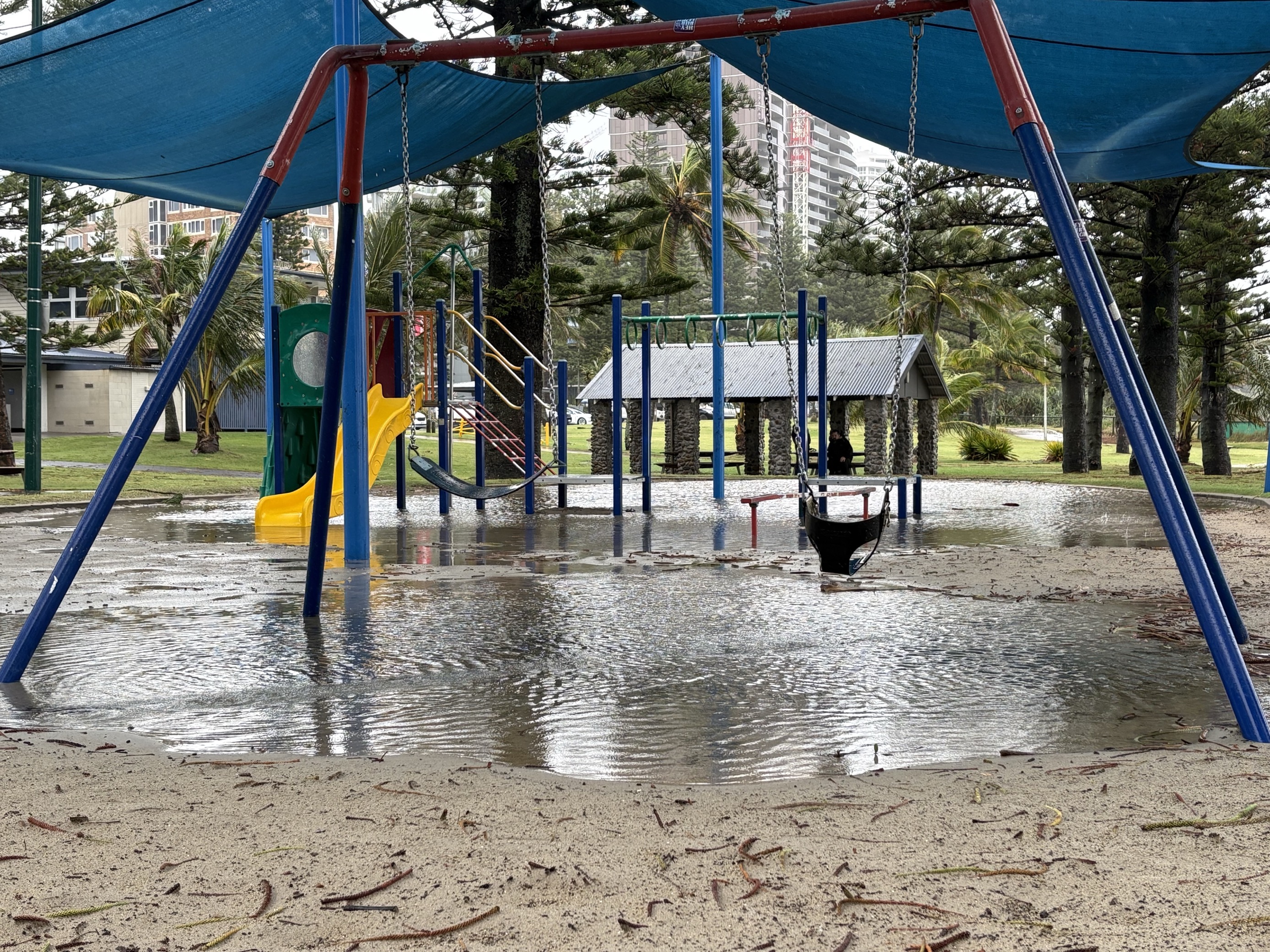 A flooded playground 