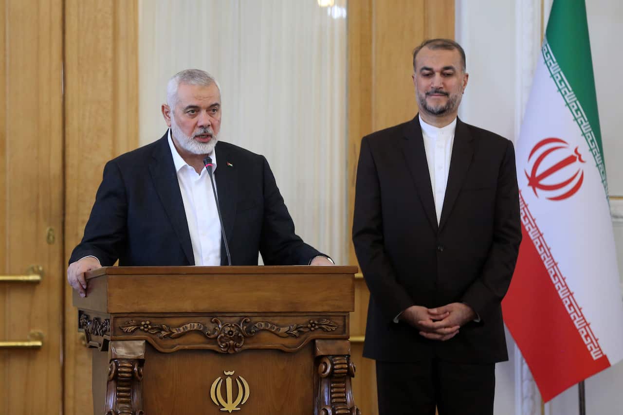 Chairman of Hamas' Political Bureau Ismail Haniyeh in Iran