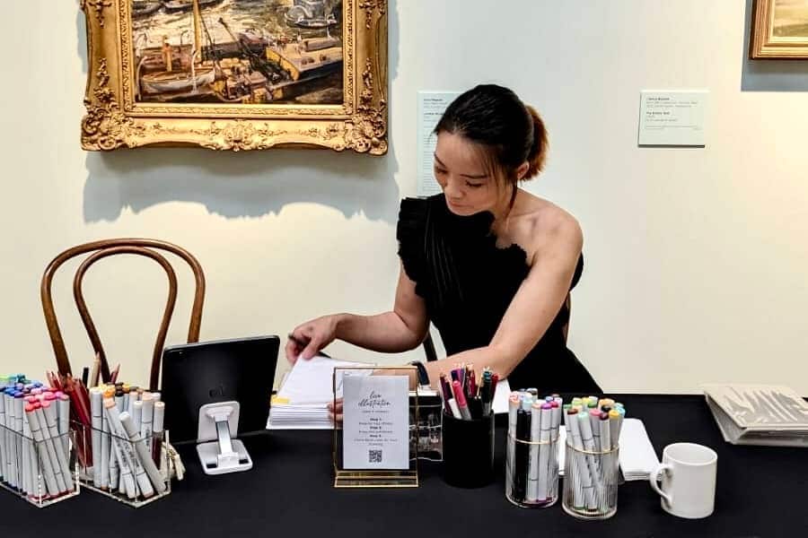 Candy Ng 2024 Live Fashion illustration for Bendigo Art Gallery Exhibition Opening event_melbourne fine artist_candyngart.jpg