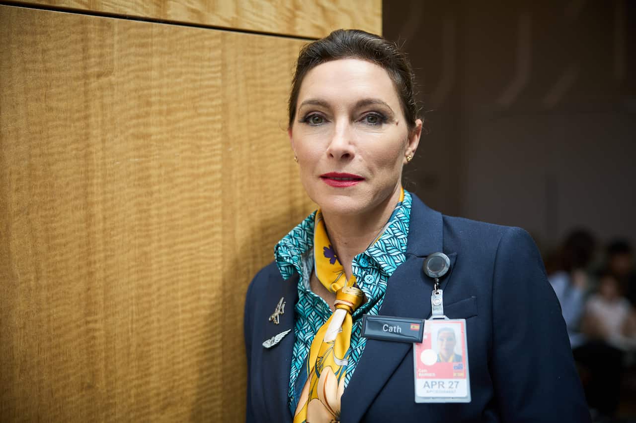 Claudia Karvan as Cath in 'The Airport Chaplain'.
