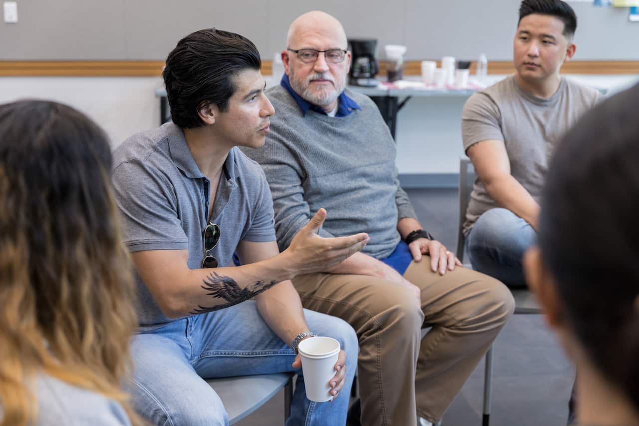 Army veteran has serious conversation during support group meeting