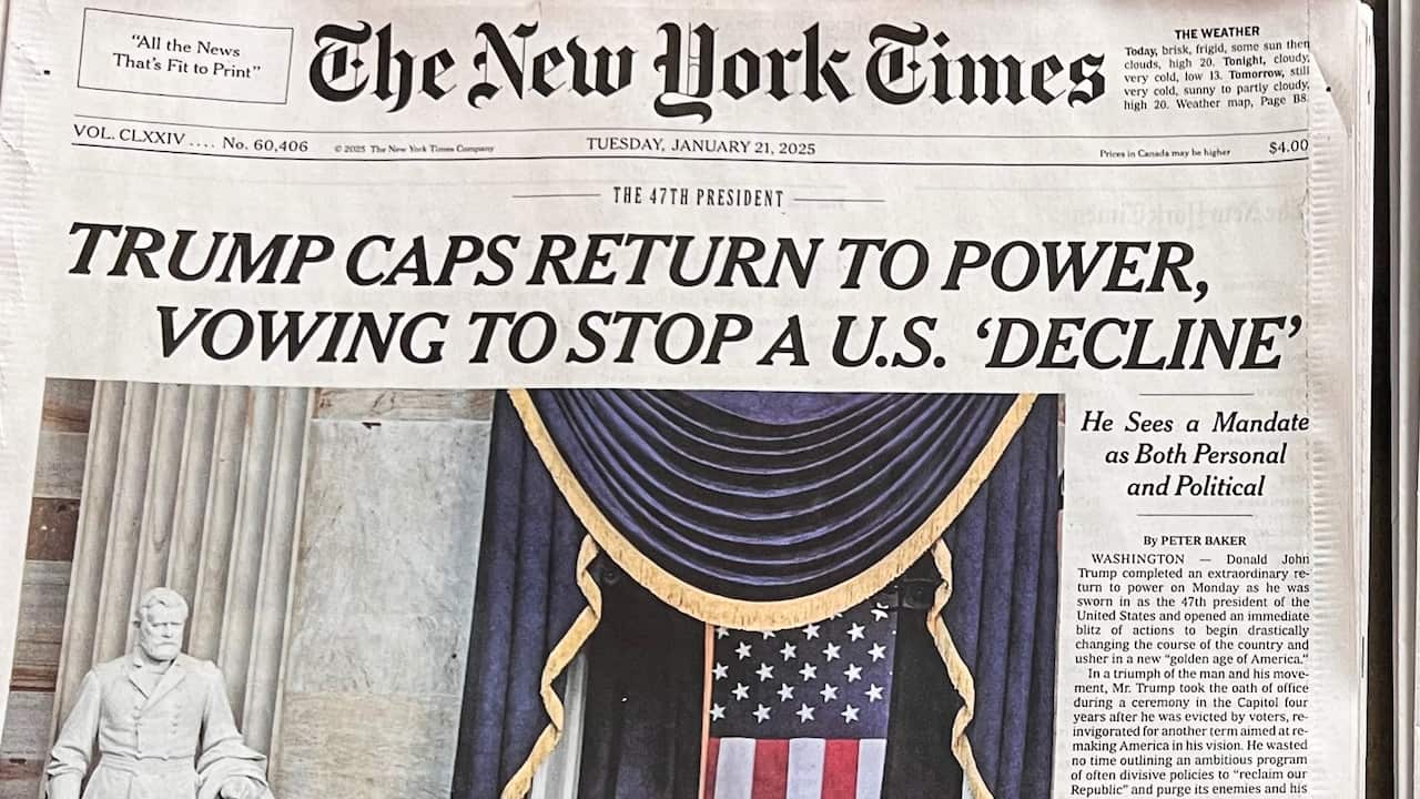 NY: Newspapers with Trump Inauguration Headlines